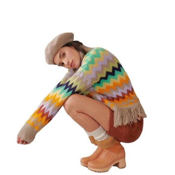 NWT Anthropologie Plenty by Tracy Reese Fringed Turtleneck Sweater Size XS - Picture 5 of 12